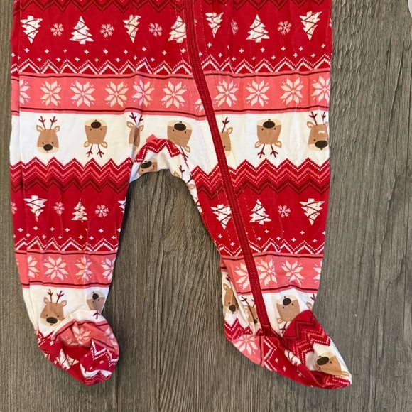 Milkberry Red and Pink Holiday Print Bamboo Sleeper - Picture 3 of 6